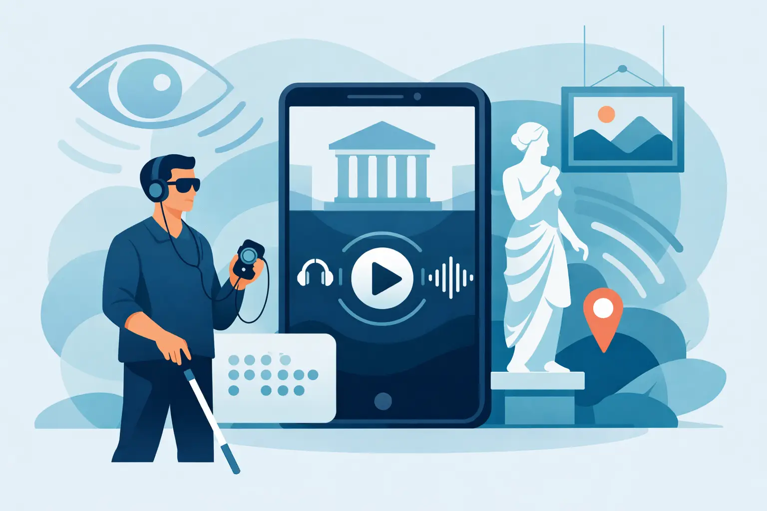 Illustration associée au sujet « audioguide accessible handicap visuel »