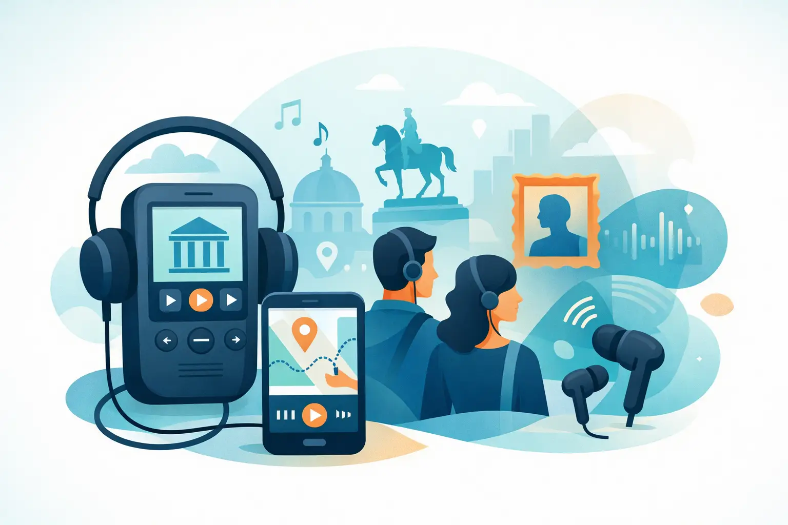 Illustrazione associata all’argomento “L’audioguida digitale misura le tue visite”