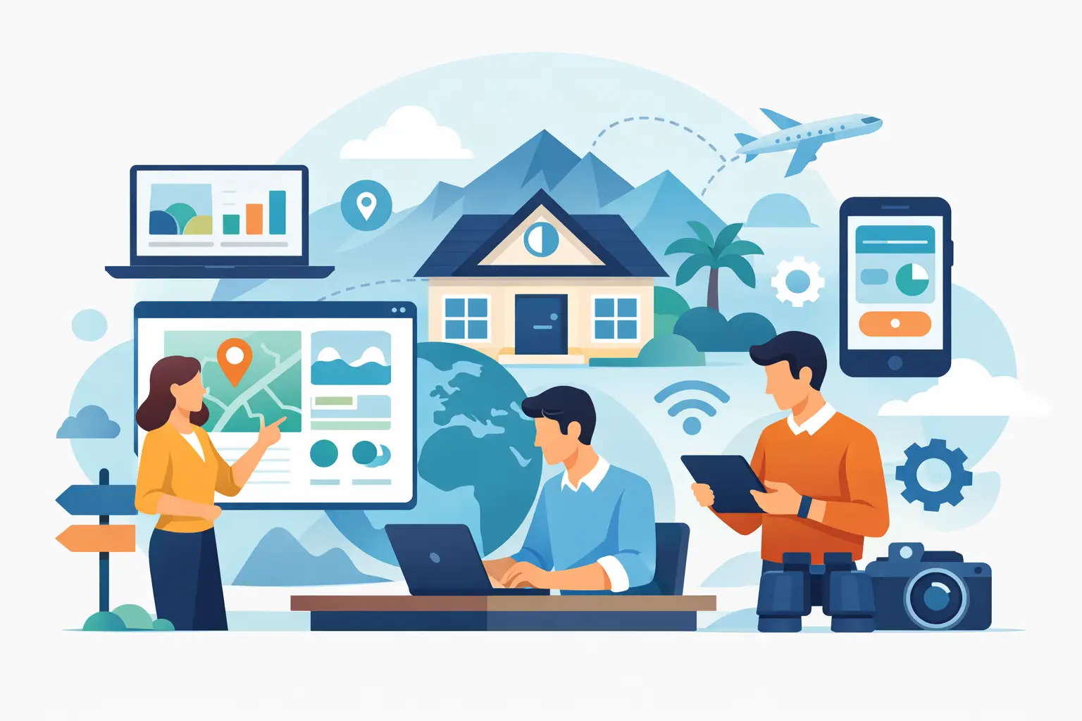 Illustration zum Thema „Digitales Tool des Tourismusbüros“