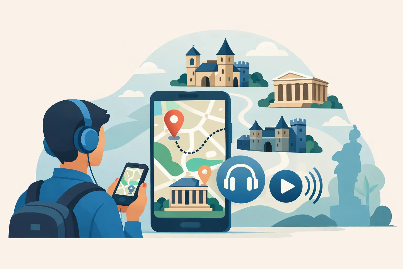 Illustration associée au sujet « parcours audio gps patrimoine modèle »