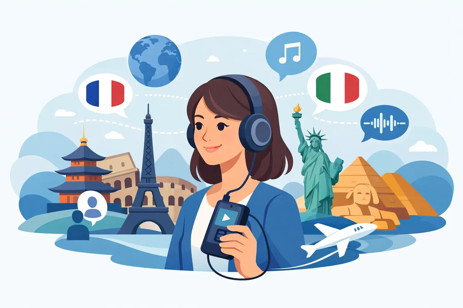 Illustrazione associata al tema “scelta dell’audioguida multilingue”