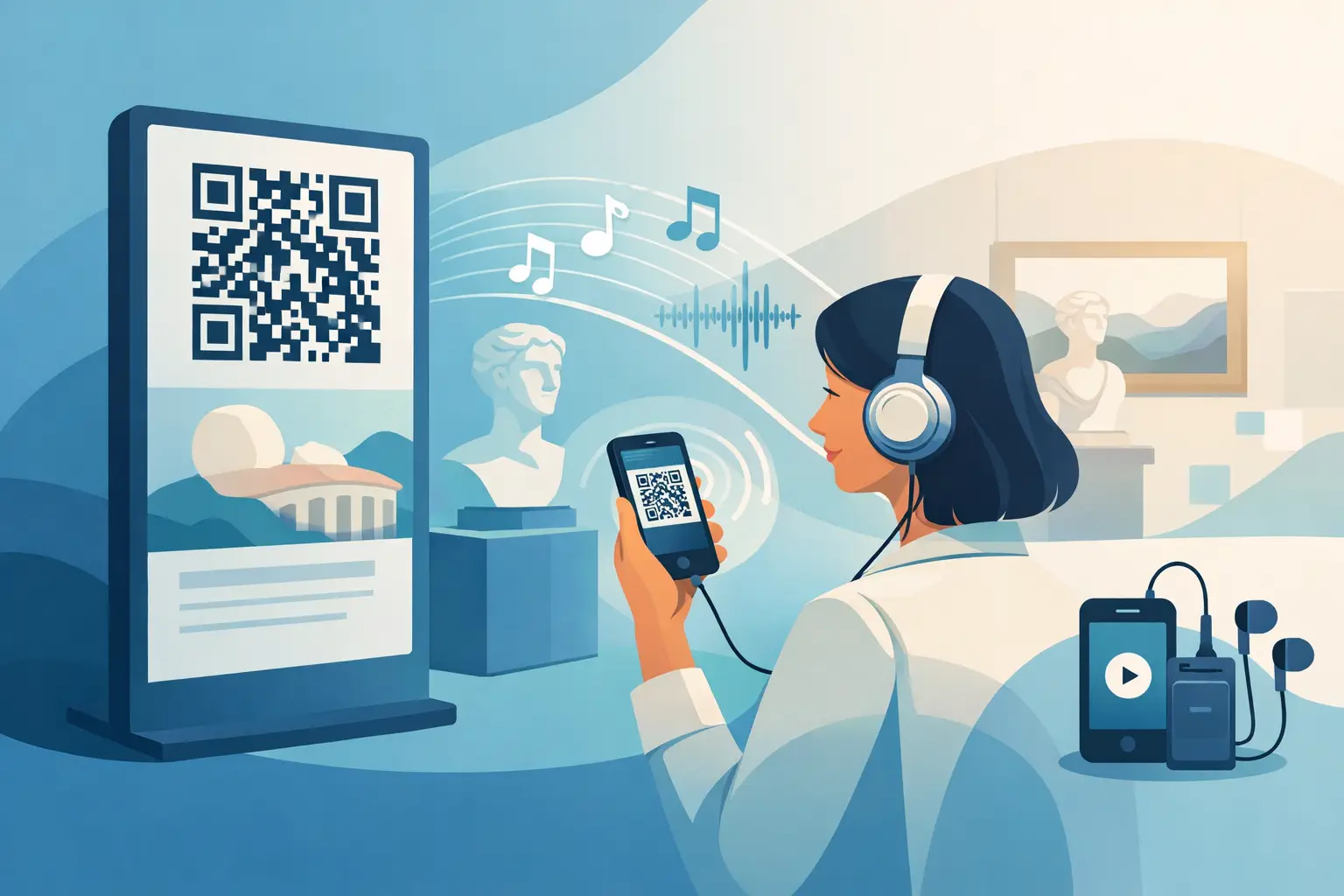 Illustration associated with the subject “audio tour by code what benefits”
