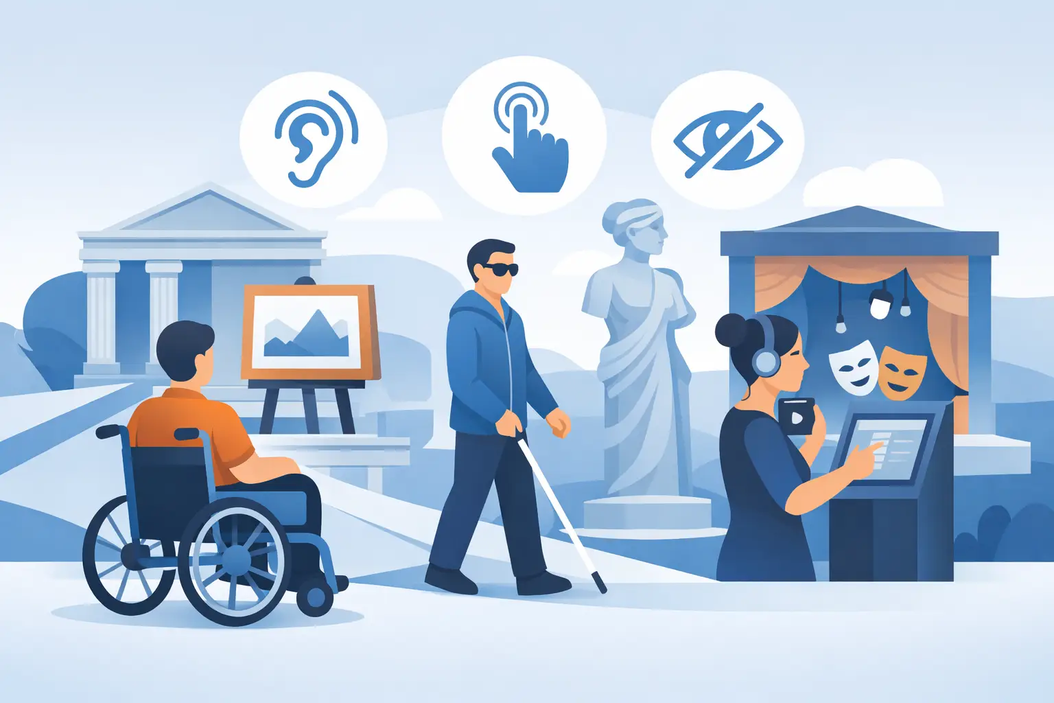 Illustrazione relativa al tema “Accessibilità digitale dei luoghi della cultura”