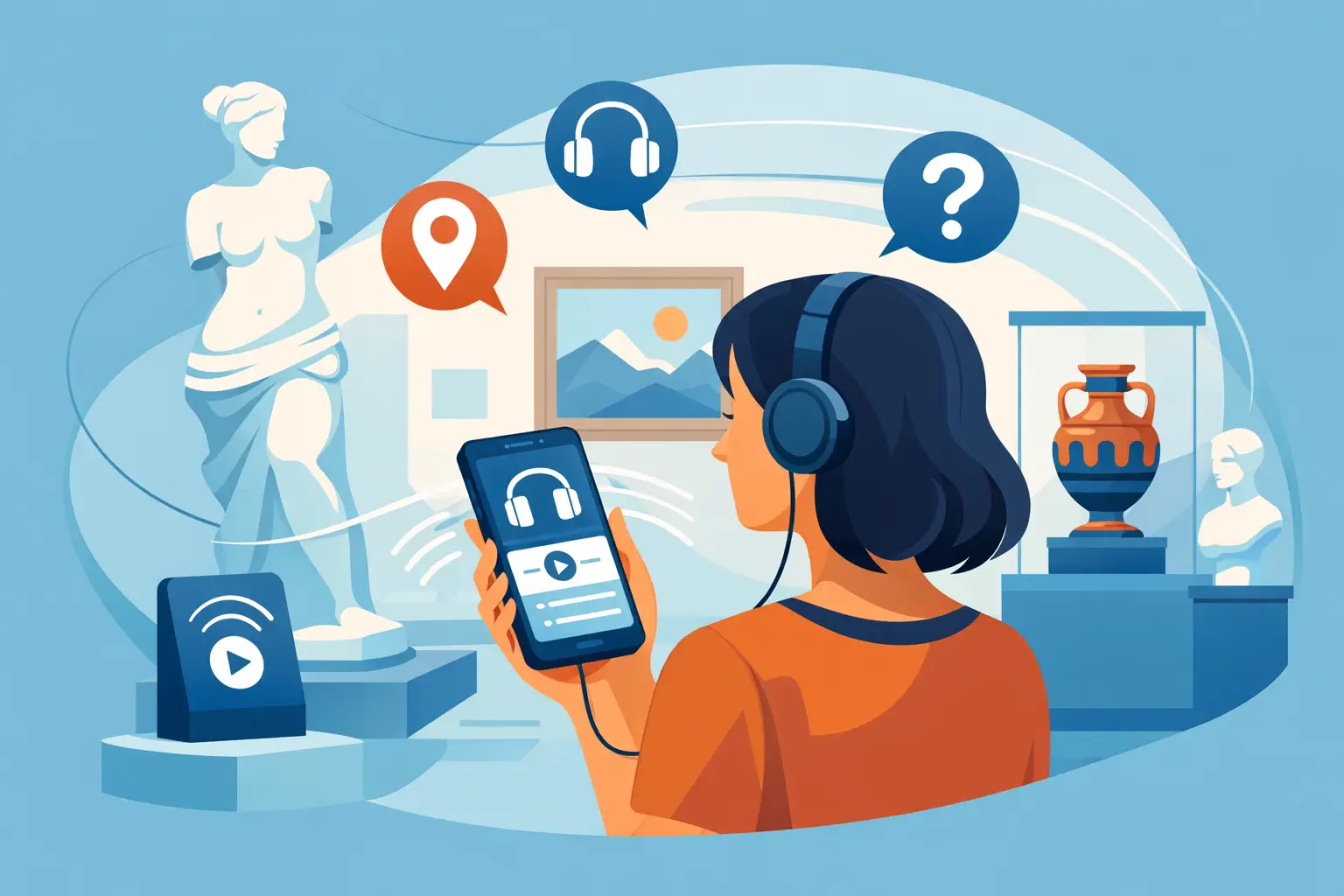 Illustrazione associata all’oggetto “scegli l’applicazione dell’audioguida del museo”