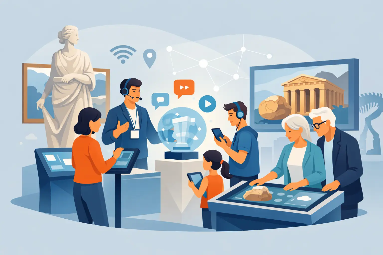 Ilustración asociada al tema “Guía de mediación digital en museos”