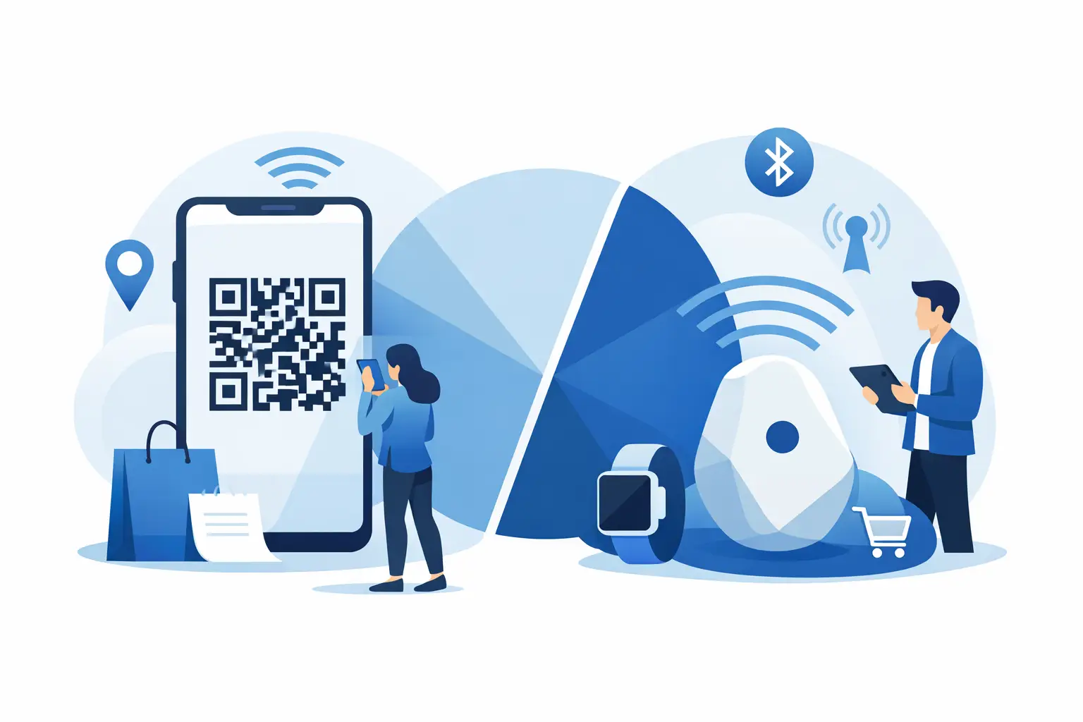 Illustration associée au sujet « codes versus balises bluetooth »