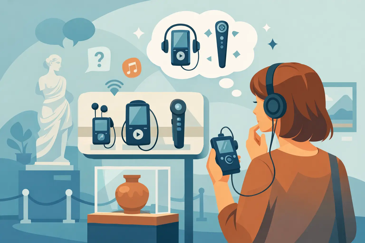 Illustration zum Thema „Kleiner Museums-Audioguide zur Auswahl“