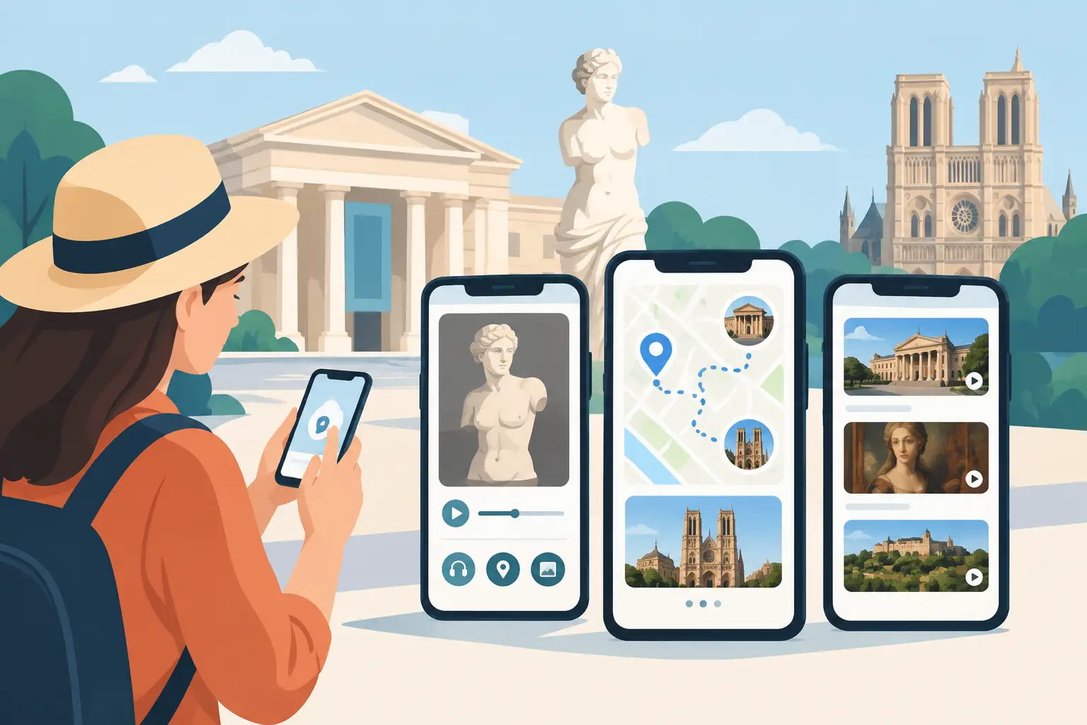 Illustration associée au sujet « comparatif outils visite culturelle mobile »