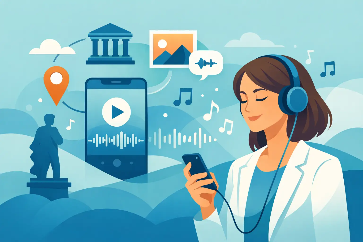 Illustration associated with the subject “create audioguide that makes you want to listen”