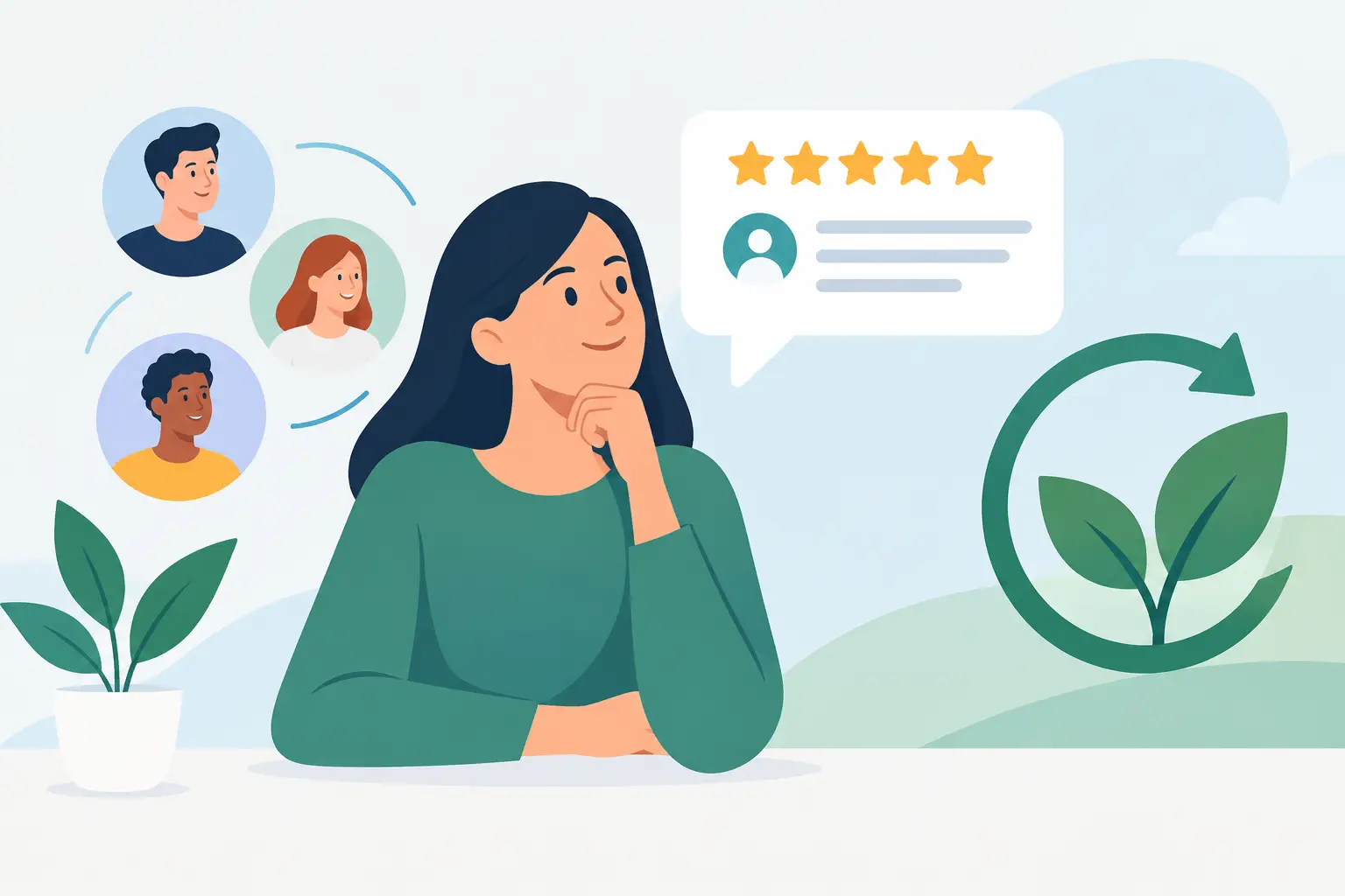 Illustration zum Thema „Nachhaltiger Hebel Besuchererlebnis-Feedback“