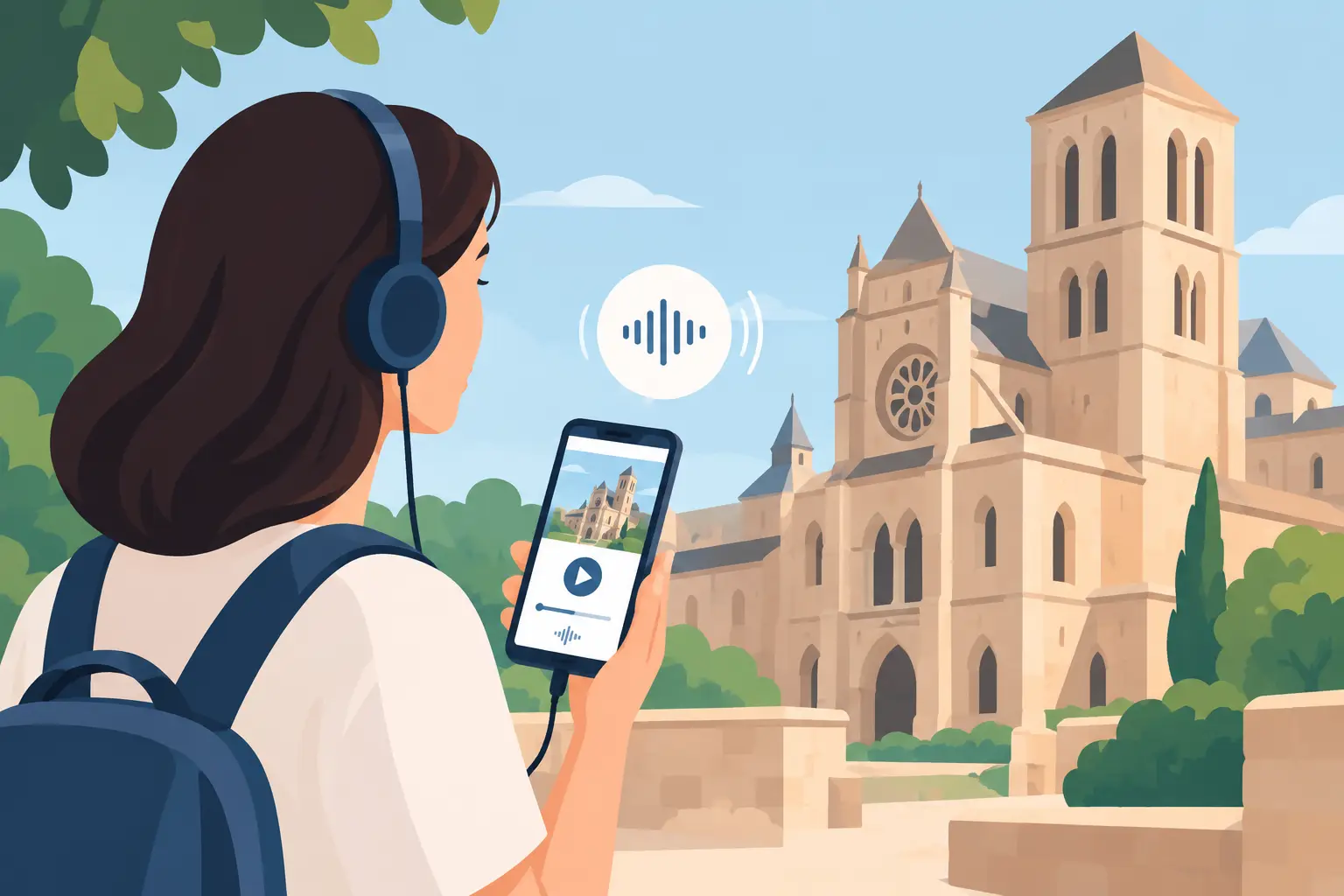 Illustration zur Gestaltung eines Audioguides für eine Kulturerbestätte