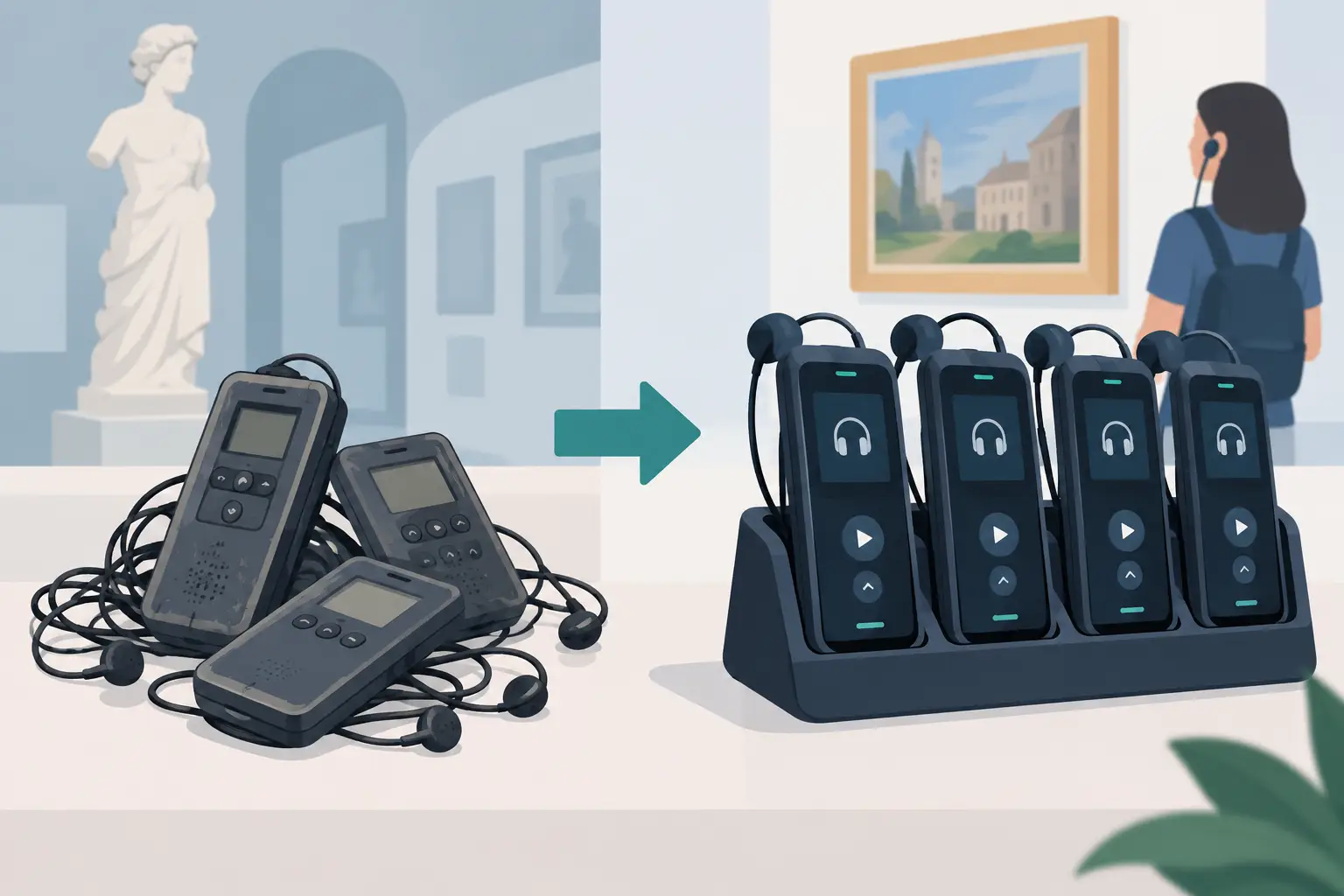 Illustration associée au sujet « remplacer flotte audioguides vieillissante »