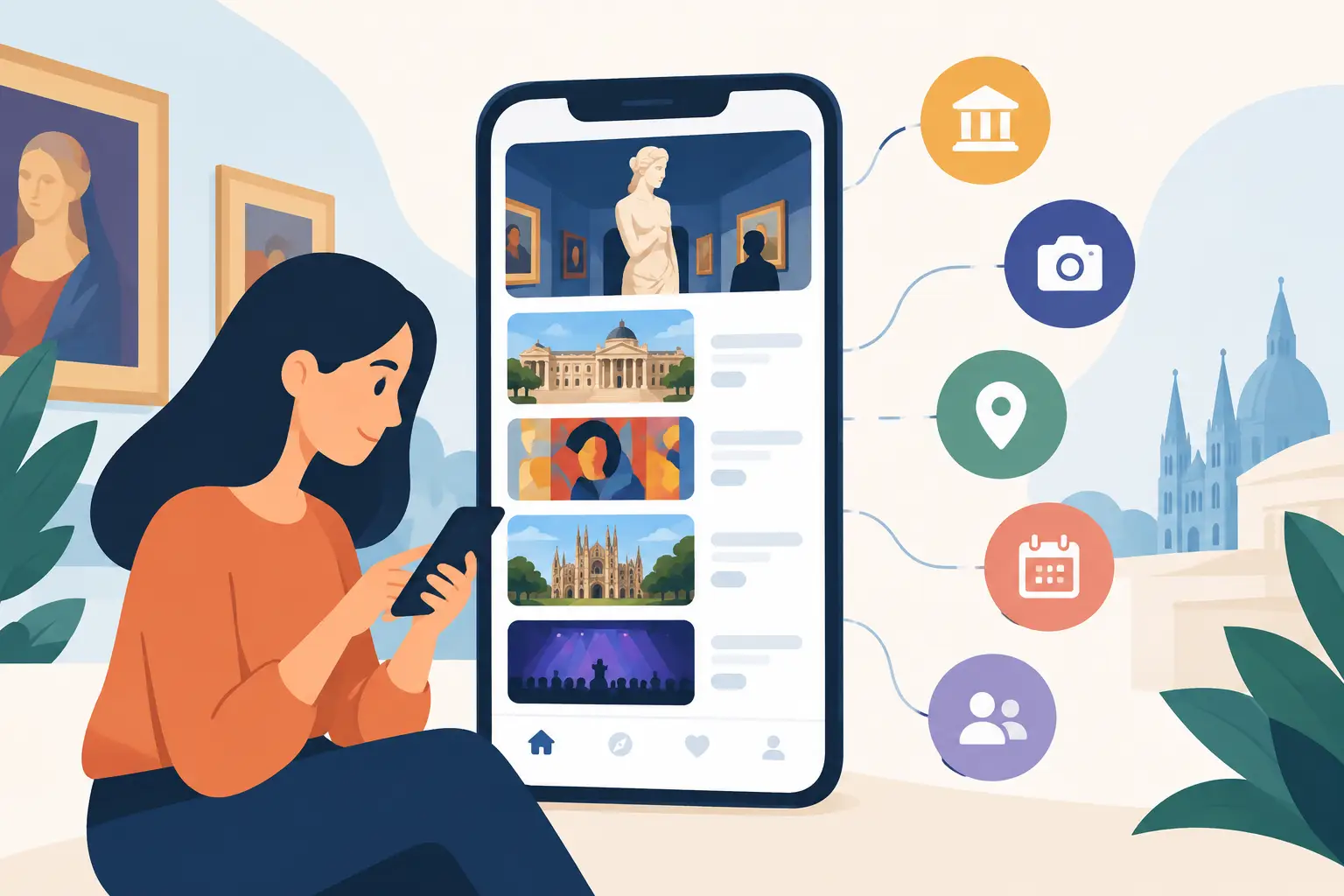Illustration associée au sujet « les meilleures fonctionnalités application culturelle »