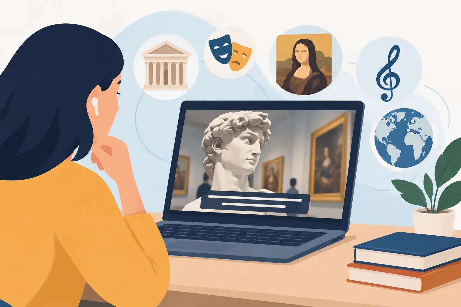 Illustration about adding subtitles to cultural videos