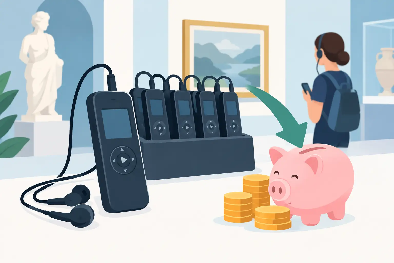 Illustration associée au sujet « réduire les coûts matériel audioguide »